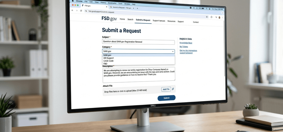 Federal-Service-Desk-FSD-support-ticket-submission-screen-SAM-gov-issue
