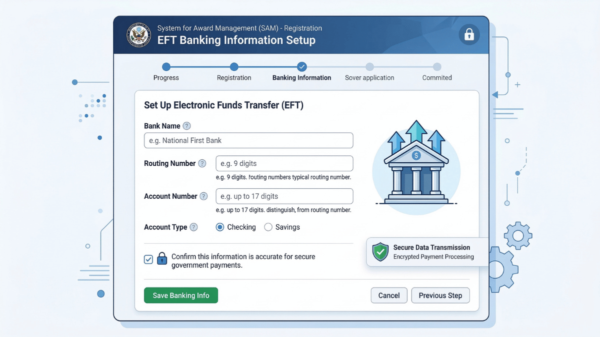 SAM-gov-EFT-banking-information-entry-routing-number-account-number-federal-payment-setup
