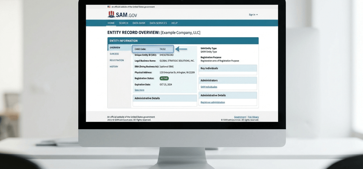 SAM-gov-entity-record-screen-CAGE-code-field-location-highlighted