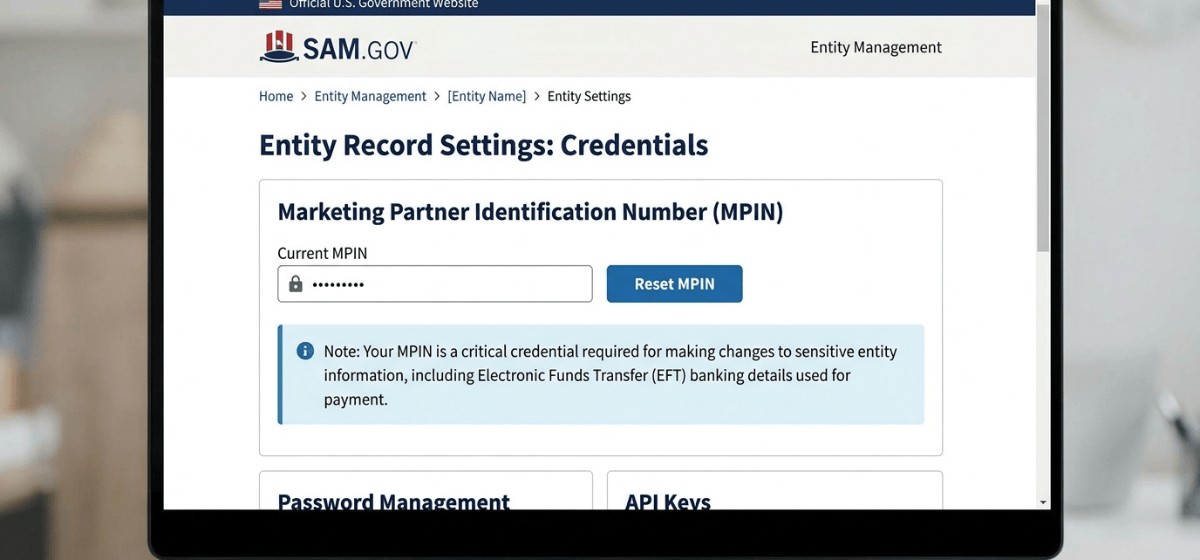 SAM-gov-MPIN-reset-credential-update-entity-record-screen