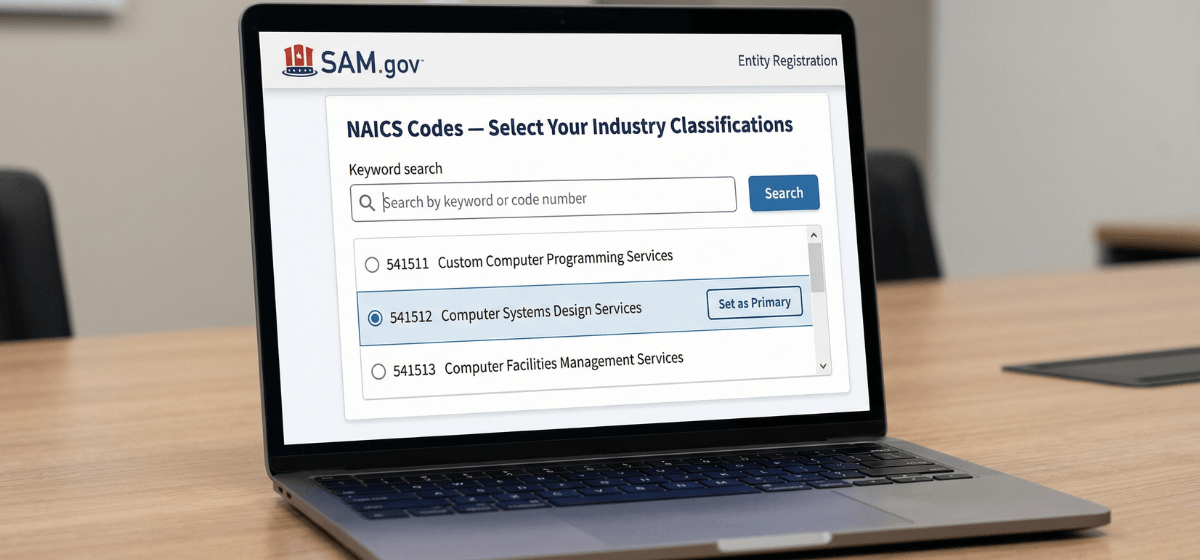 SAM-gov-NAICS-code-search-interface-keyword-search-field-code-selection-entity-registration