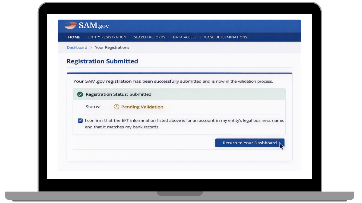 SAM-gov-registration-submitted-confirmation-screen-processing-status