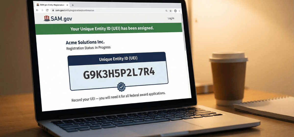 SAM-gov-UEI-number-assigned-confirmed-entity-registration-workflow-success-screen