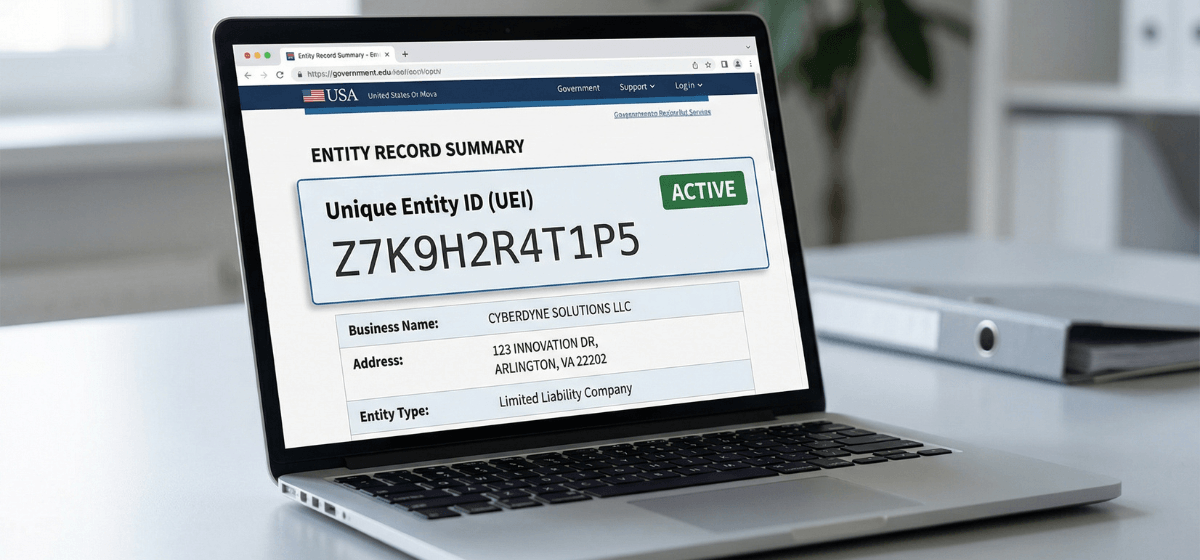 SAM-gov-entity-record-UEI-number-field-highlighted-entity-summary-panel-top