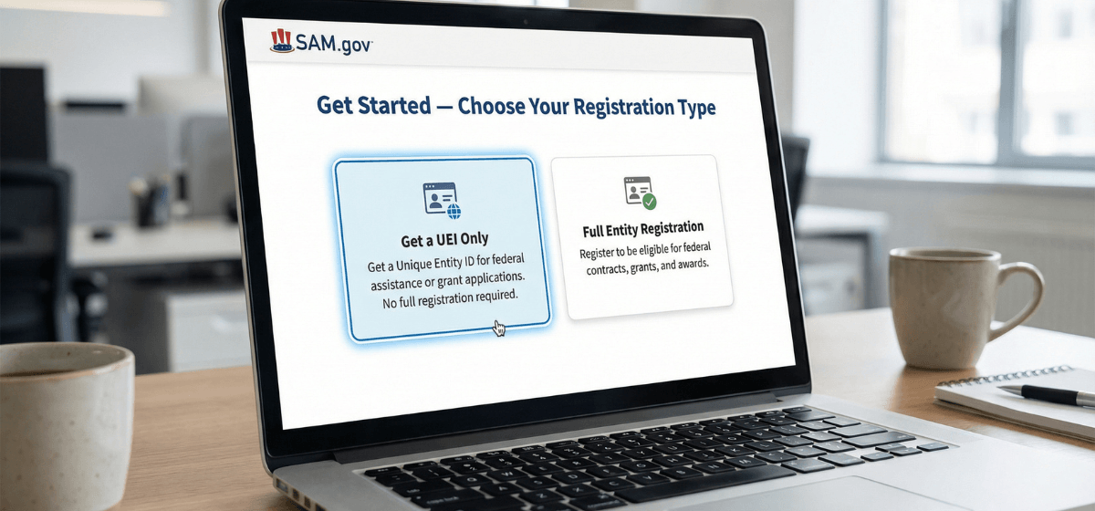 SAM-gov-UEI-only-request-option-full-entity-registration-selection-screen