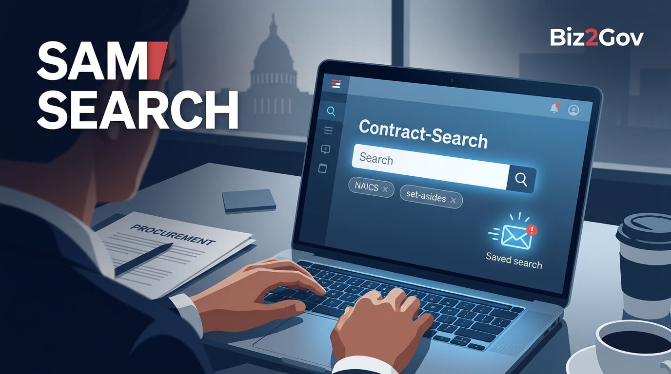 Map of where federal contract opportunities live: SAM.gov, USAspending, forecasts, subcontracting