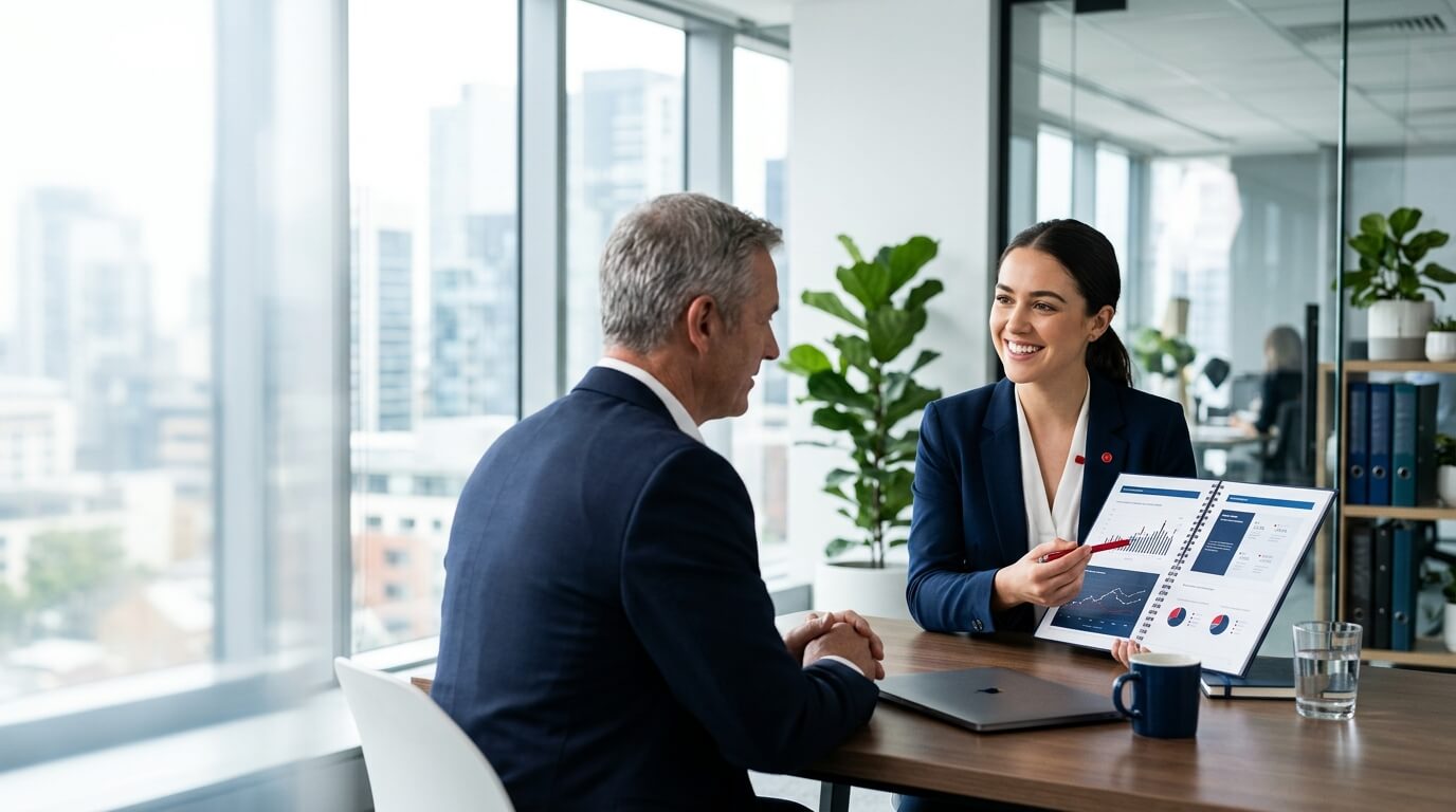 Small business owner completing a federal-ready checklist for government contracting